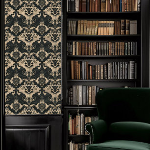 Papier Peint Académies sombres Noir et Beige Décor