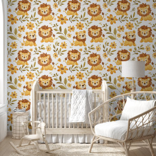 Papier Peint Adorable Jungle Lion Baby Nursery