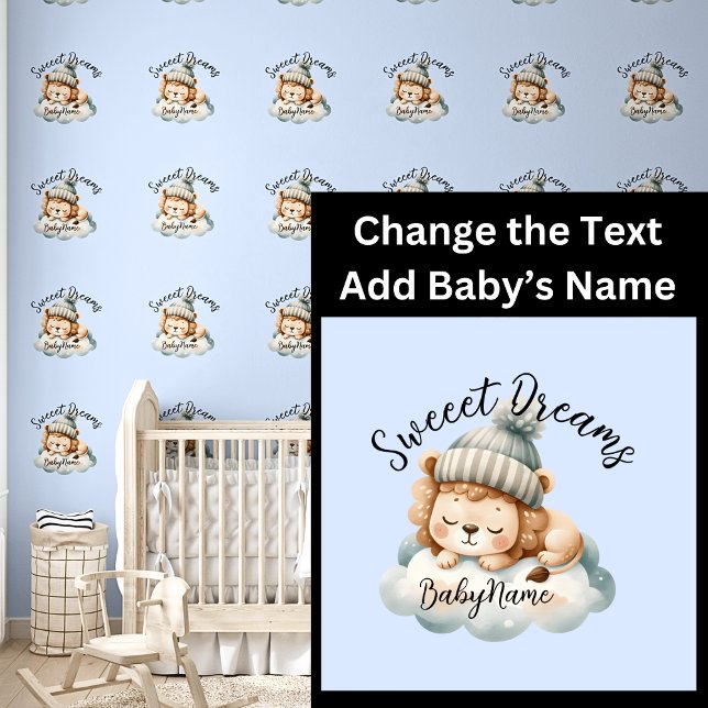 Papier Peint Ajouter Nom Du Bébé, Modifier Le Texte, Lion Cute  (Créateur téléchargé)