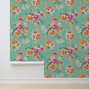 Papier Peint Ajoutez votre nom Dessin floral brillant