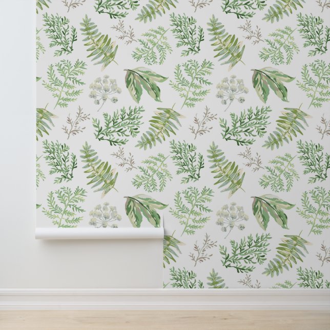 Papier Peint Ajoutez votre nom | Forest Greenery Motif (Application)