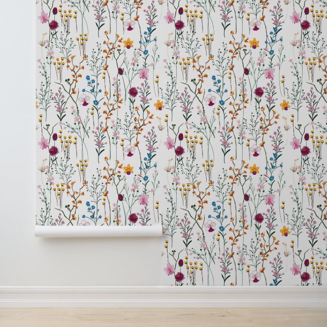 Papier Peint Ajoutez votre nom | Motif Fleur sauvage d'été (Application)