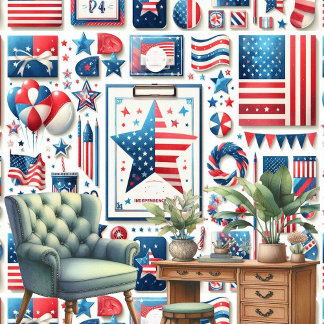 Papier Peint American Flag Star Stripes Rouge Blanc Bleu 4 juil