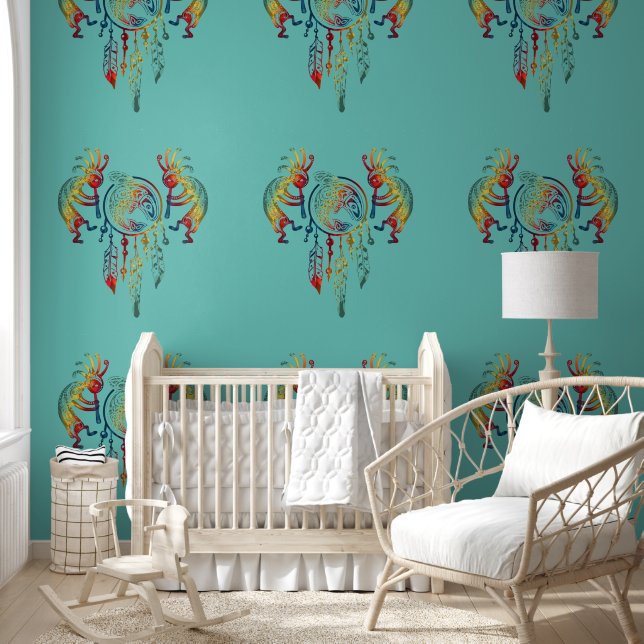 Papier Peint Amérindien Kokopelli Whale Dreamcatcher 1 (Enfants)
