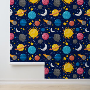 Papier Peint Amoureux de l'espace carrelé de garçons cool