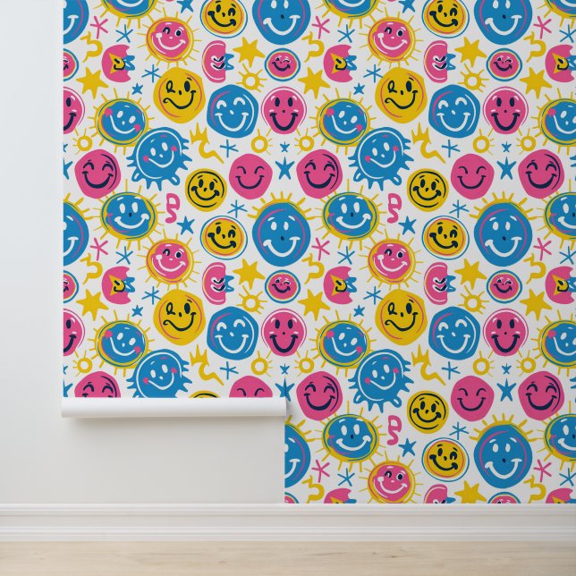 Papier Peint Amusants enfants salle de jeux unisex heureux face (Application)