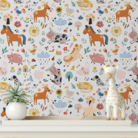 Animaux de Ferme Mignons pour Nurserie Autocollant
