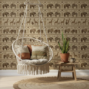 Papier Peint Animaux de Safari Impression Tribale ID1240