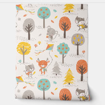 Animaux mignons de la forêt d'automne avec des cer
