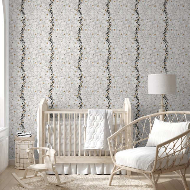 Papier Peint Antique Fleurs et bâton de Peel Botanique Feuille (Enfants)