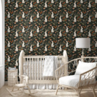 Aquarelle de la forêt foncée Deer & Green Wallpape