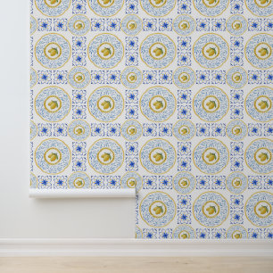 Papier Peint Aquarelle Italienne Carrelage Citron Motif