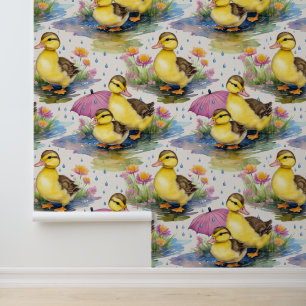 Papier Peint Aquarelle Mallard Ducklings