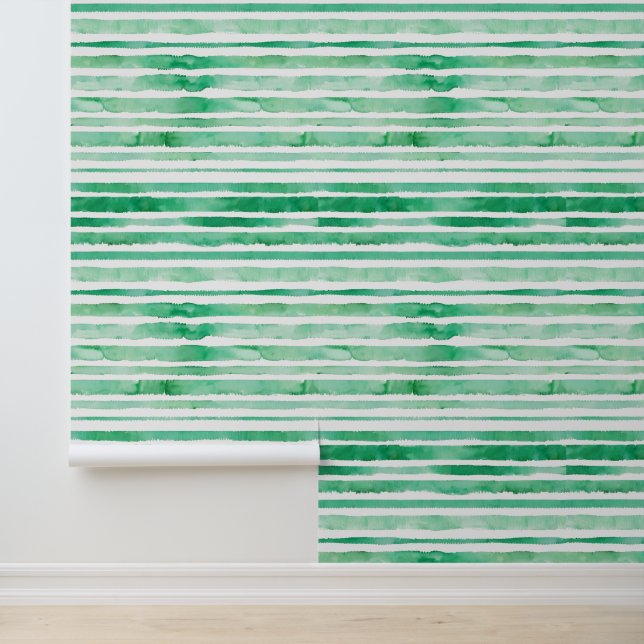 Papier Peint Aquarelle Mint Vert Blancs Motifs simples (Application)