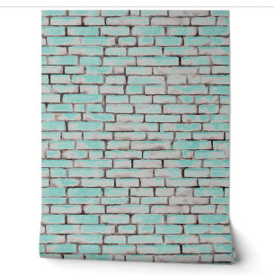 Papier Peint Aquarelle Motif Turquoise Bleu Blanc Gris