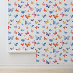 Papier Peint Aquarelle Papillons Peints Pépinière Salle pour en