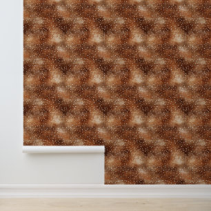Papier Peint Aquarelle Pointe Polka dans café Brown et blanc (2