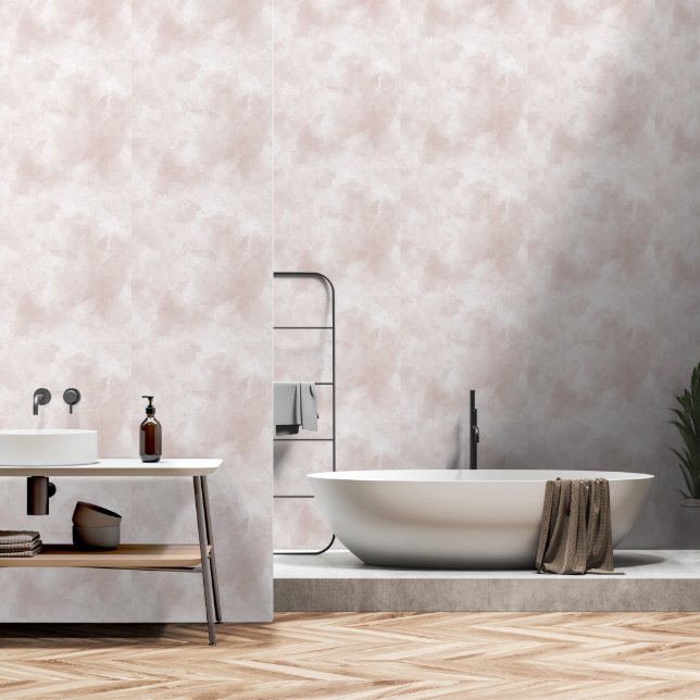 Papier Peint Aquarelle rose (Salle de bain)