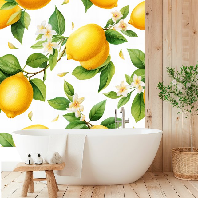Papier Peint Aquarelle Tropical Lemons Motif sans fil (Créateur téléchargé)