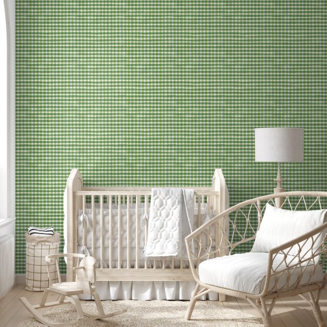 Papier Peint Aquarelle verte et blanche (Enfants)