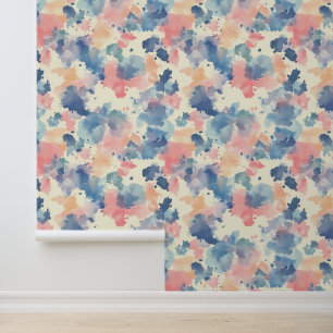 Papier Peint Aquarelles bleu rose