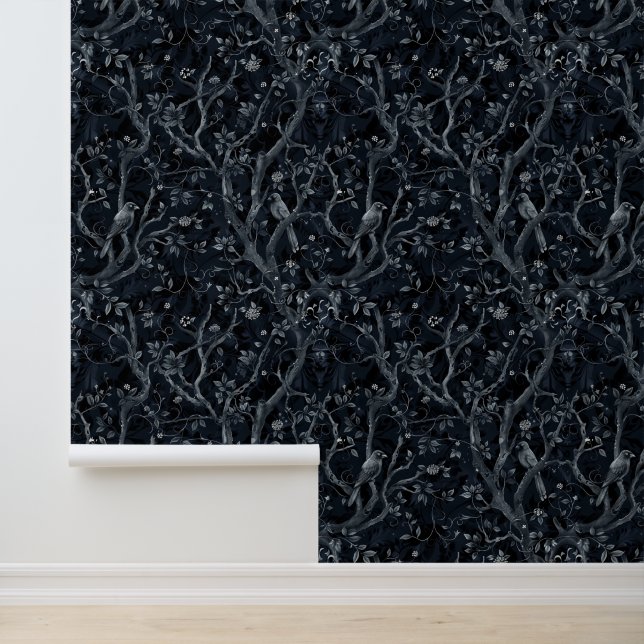 Papier Peint Arbre gothique foncé Branches mystiques Feuille Co (Application)