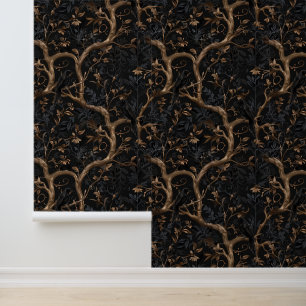 Papier Peint Arbre Vintage foncé gothique Vins mystiques Botani