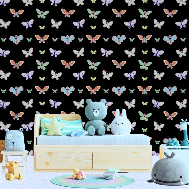 Papier Peint Arc-En-Ciel Bébé Et Enfants Noir (Boys Bedroom | Playroom)
