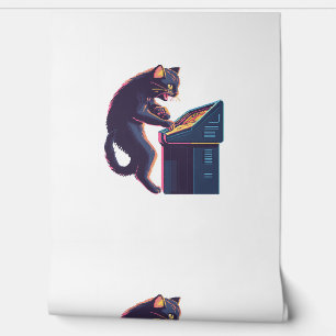 Papier Peint Arcade Meowster - Nostalgale Gamer Cat