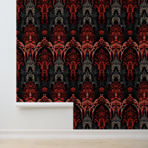Papier Peint Arches gothiques noires et rouges foncées