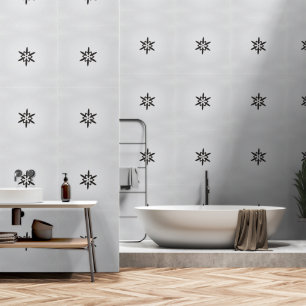 Papier Peint Arrière - plan blanc Fleur Black Star