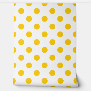 Papier Peint Arrière - plan blanc Pois jaunes