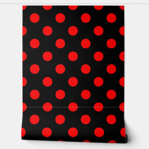 Papier Peint Arrière - plan noir Pois rouges