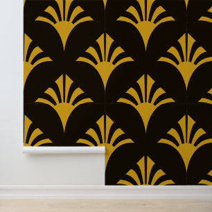 Papier Peint Art Déco Motif 02 - Déco Gold 2 sur Noir