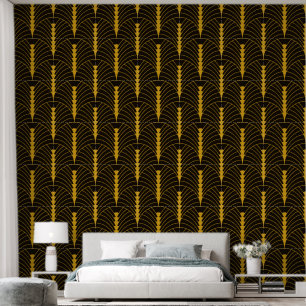 Papier Peint Art Déco Motif 03 - Déco Gold 2 sur Noir