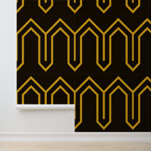 Papier Peint Art Déco Motif 05 - Déco Gold 2 sur Noir