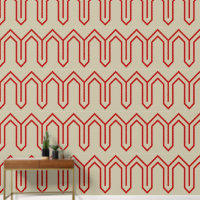 Art Déco Motif 05 - Escher Red sur Off-White