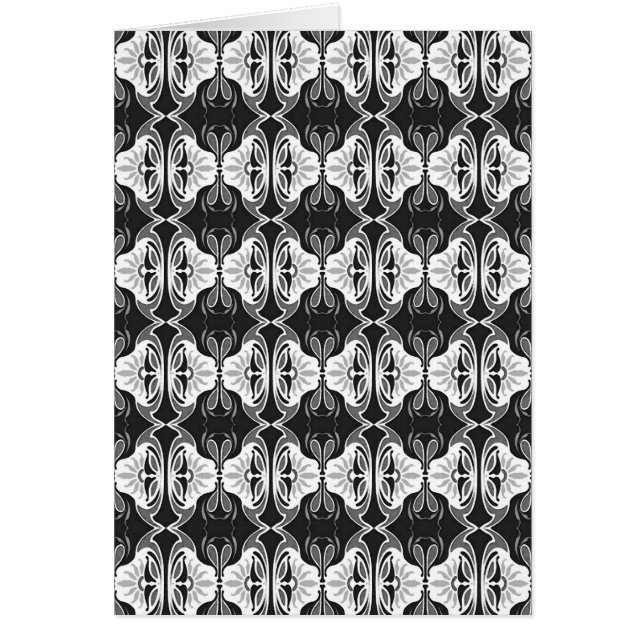 Papier peint Art Déco motif - noir et blanc (Devant)