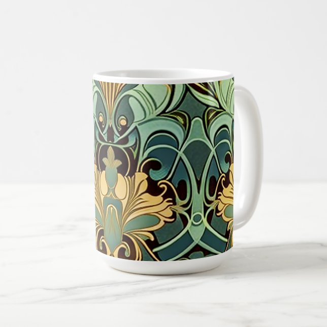 Papier peint Art Nouveau Mug classique, 15 oz (Devant droit)