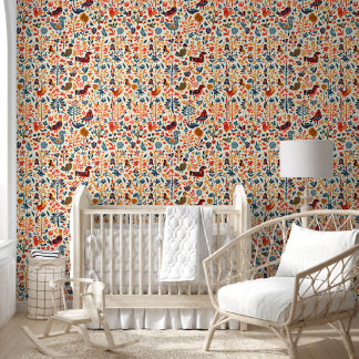 Papier Peint Art Wallpaper | Tribal Folk Pattern Wall Mural