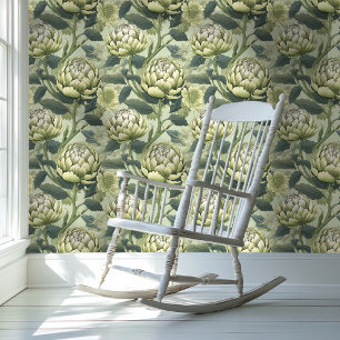 Papier Peint Artichot vert Chinoiserie Style Fond d'écran