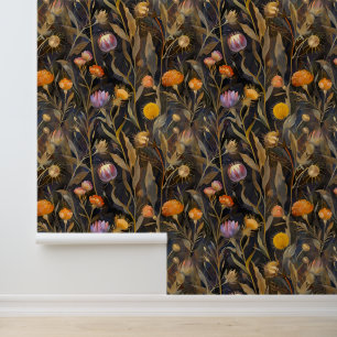 Papier Peint Arts et artisanat chardon écossais et fleurs sauva