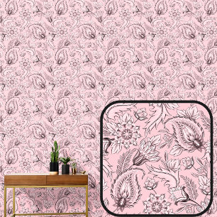 Papier Peint Assez Doux Dusty Rose Floral Paisley Élégant