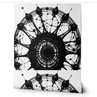 Papier Peint Attrape-rêve abstrait sombre Art techno organique
