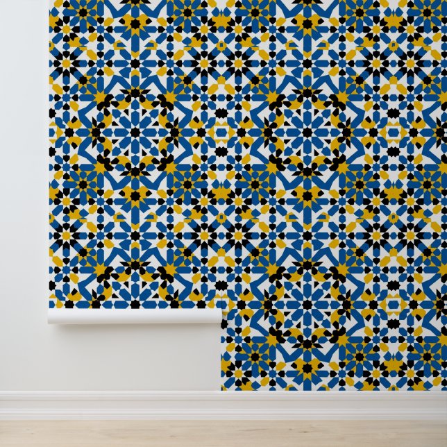 Papier Peint Authentique Zellij Arabesque Géométrique Marocain  (Application)