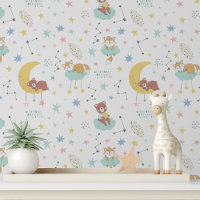 Papier Peint Autocollant pour Nurserie Pastel Fox