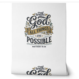 Papier Peint Avec Dieu Toutes Choses Sont Possibles Vintage Chr