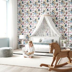 Papier peint avec personnage fantaisiste Alice dan