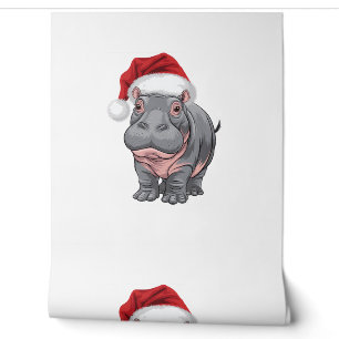 Papier Peint Baby Hippo Moo Deng Chemise De Noël Pour Enfants,