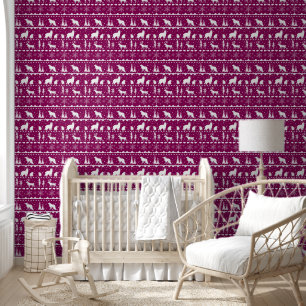 Papier Peint Balayage nordique Animaux d'hiver Français Plum Ro
